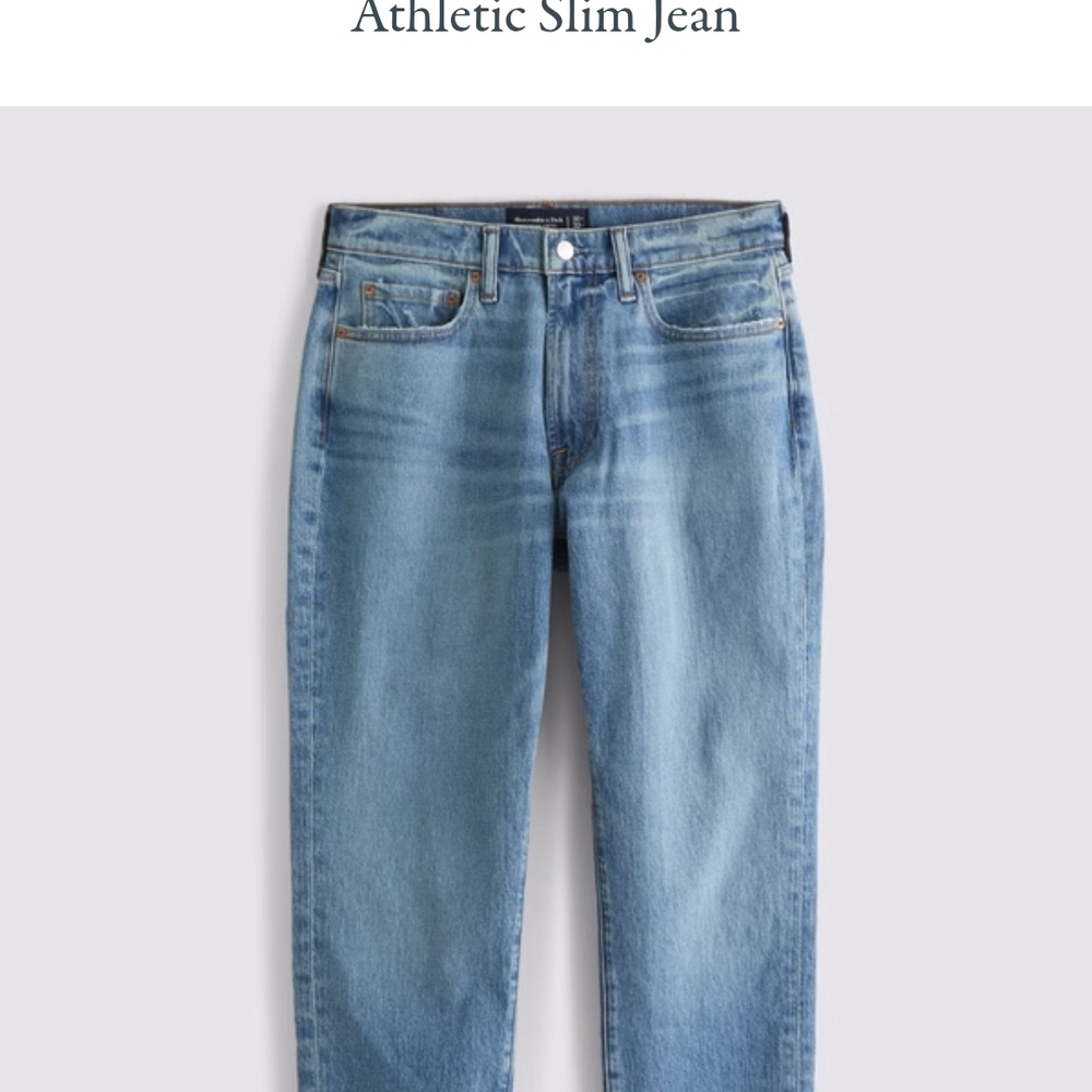 Abercrombie & Fitch Men's Athletic Slim Jeans - 31x30 Light Blue